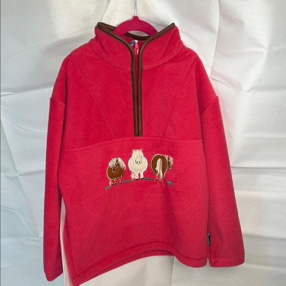 Pink Fleece Hoodie with Animal Embroidery - Picture 7 of 7
